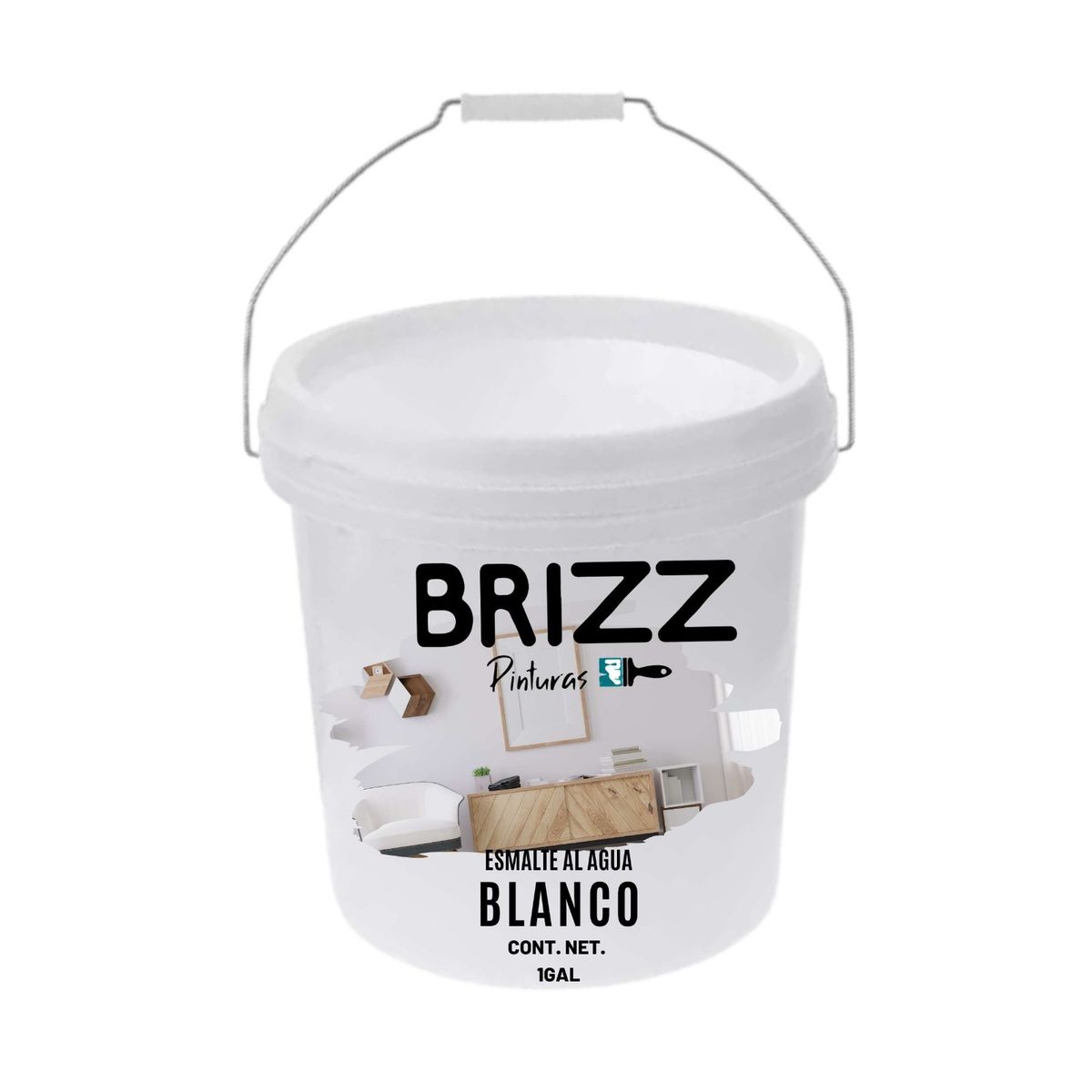 PINTURAS BRIZZ - ESMALTE AL AGUA BLANCO GALON