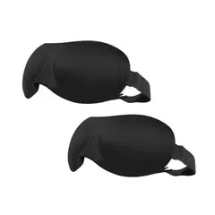 GENERICO - Pack 2 Antifaz Para Dormir Máscara Cubre Ojos 3d Viaje Negro.