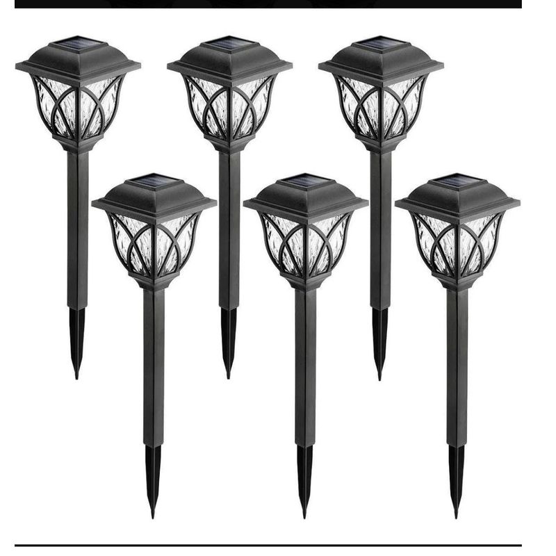 GENERICO - pack de 6 Faroles Solar Led Jardín Antorchas Exterior