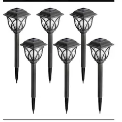GENERICO - Pack de 6 Faroles Solar Led Jardín Antorchas Exterior