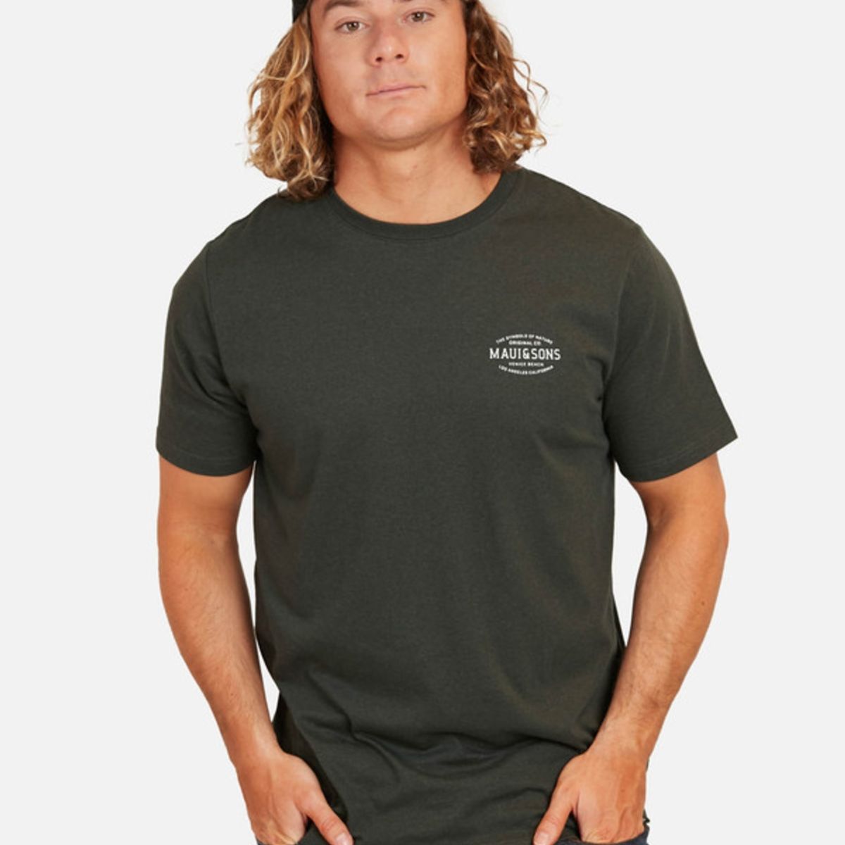 MAUI AND SONS - Polera Moli Maui Banner Hombre Verde Maui And Sons