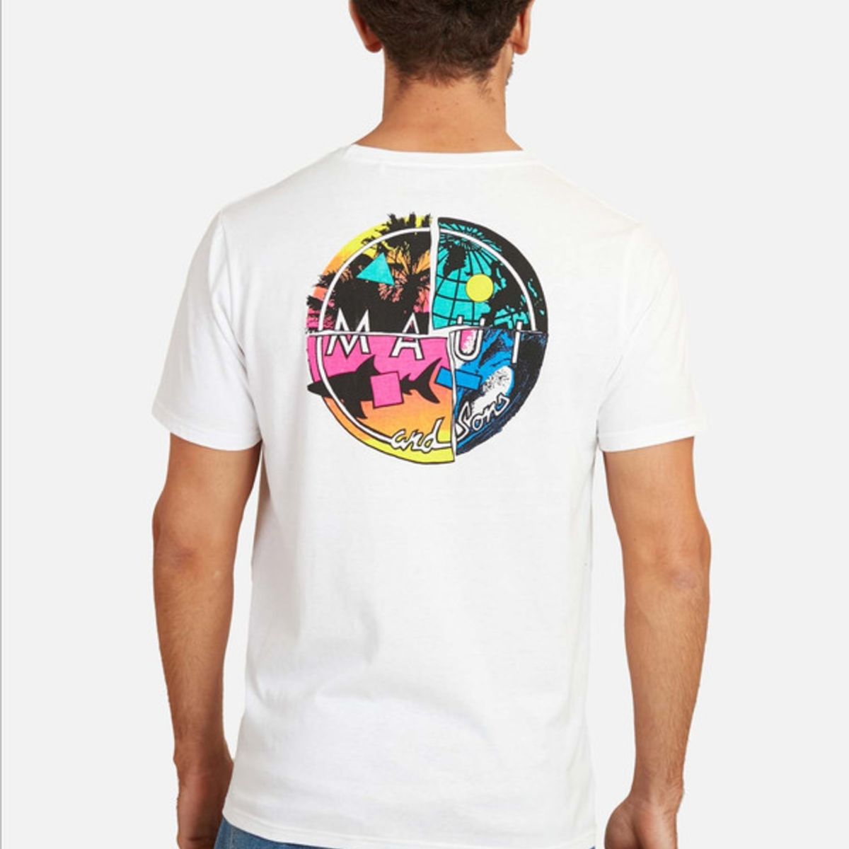 MAUI AND SONS - Polera Vintage Surf Hombre Blanco Maui And Sons