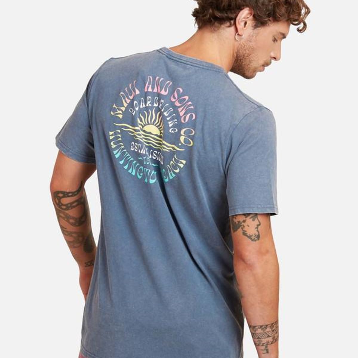 MAUI AND SONS - Polera Acid Sunset Sst Hombre Azul Maui And Sons