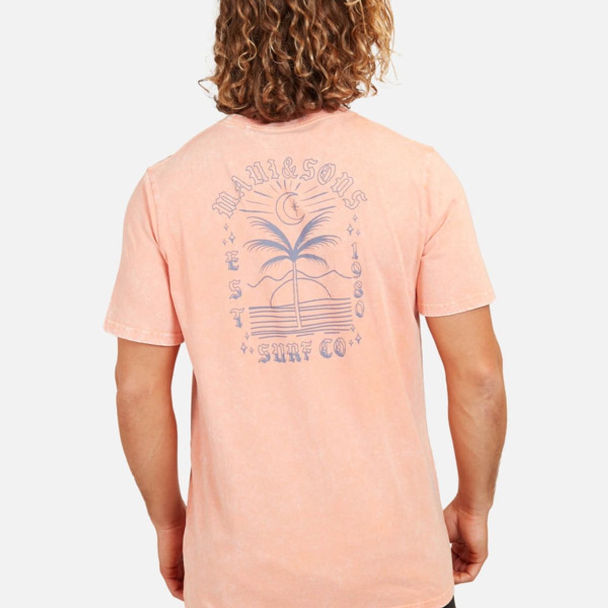 MAUI AND SONS - Polera Sunset Palm Acid Sst Hombre Naranjo Maui And Sons
