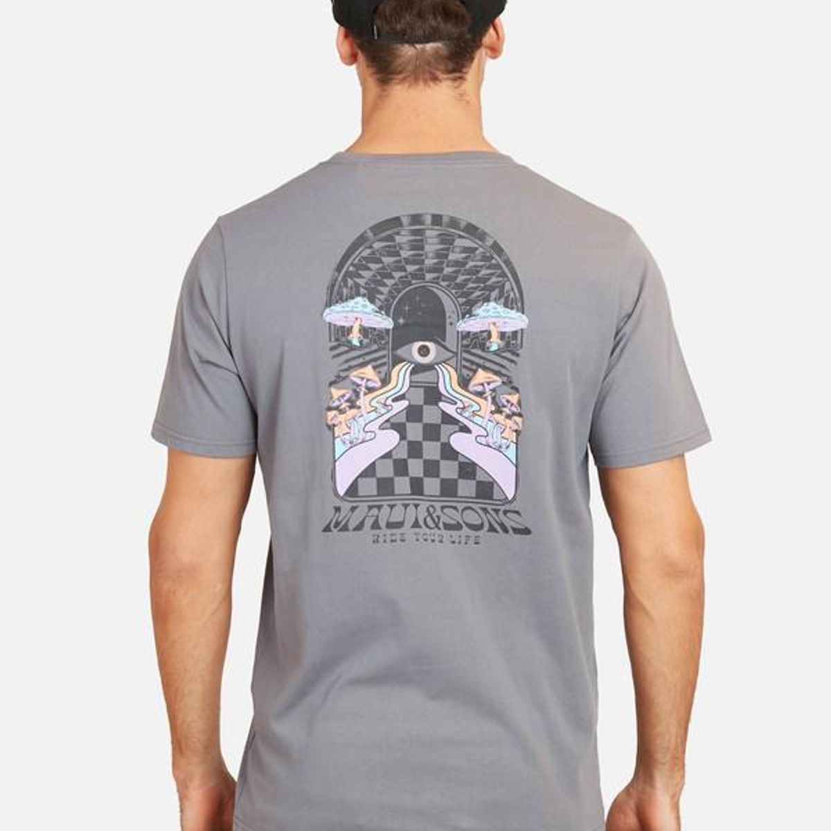 MAUI AND SONS - Polera Psicodelic World Hombre Gris Maui And Sons