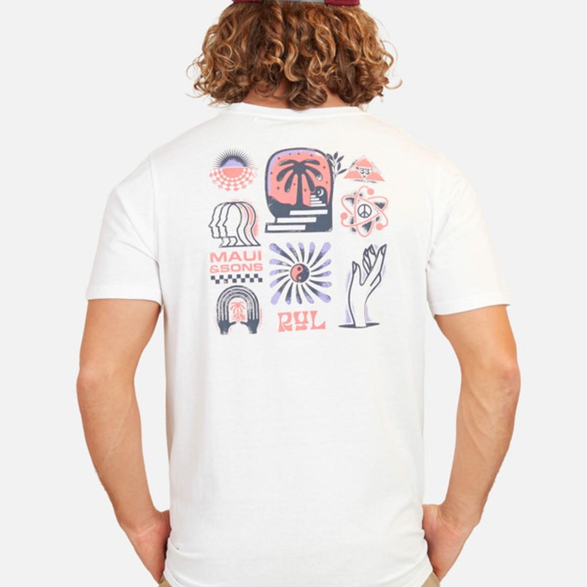 MAUI AND SONS - Polera Mystic Life Hombre Blanco Maui And Sons