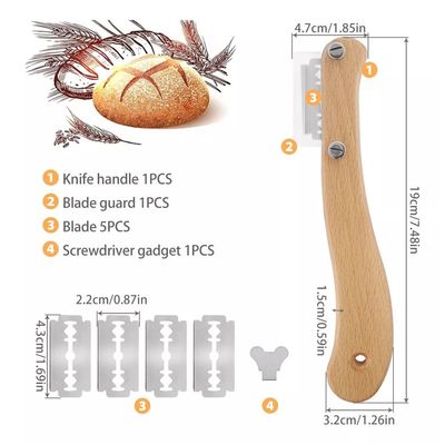 Imagen 2 del producto Greñador Masa Madre Con 5 Hojas, Cortador De Pan Rallado