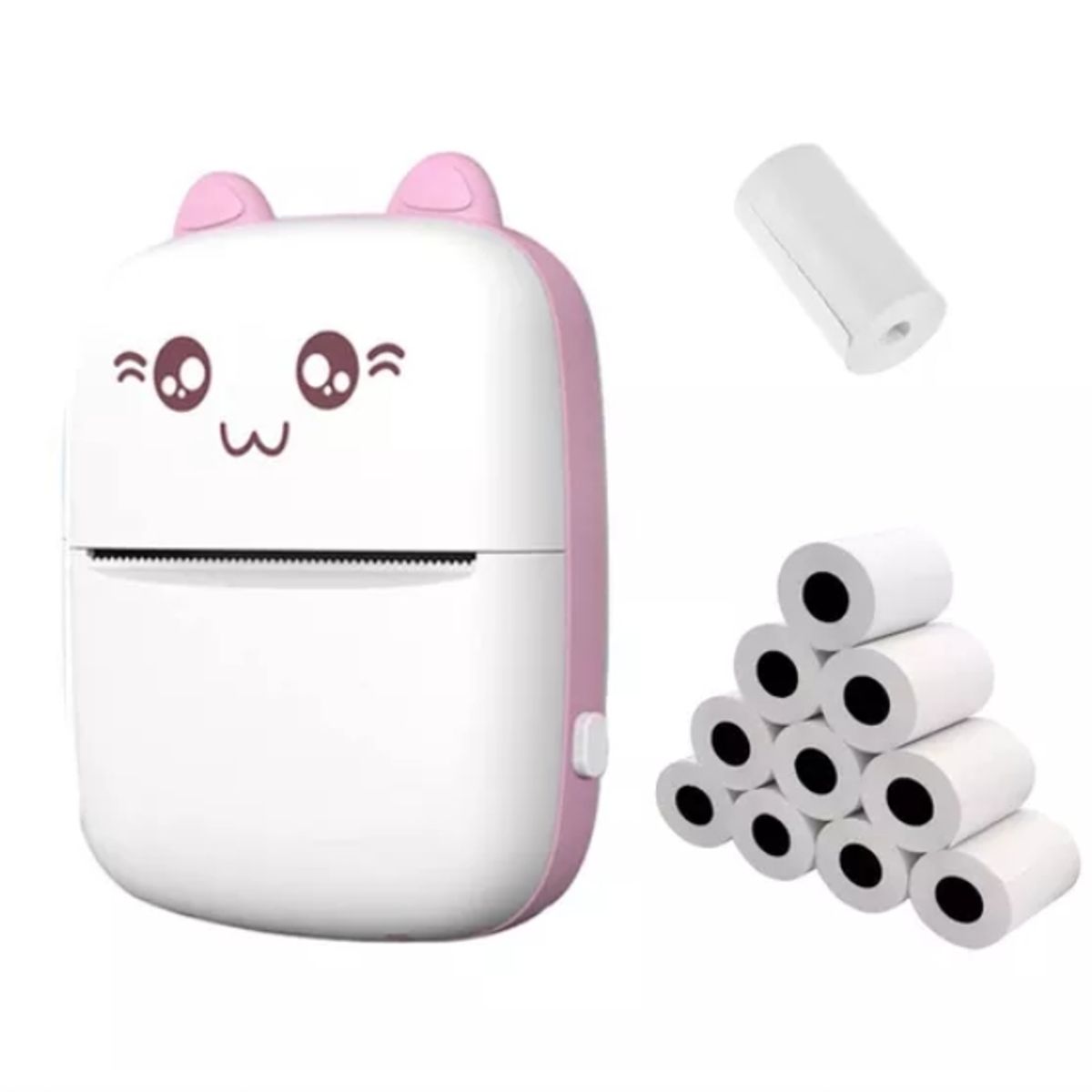 GENERICO - Mini impresora Térmica Portátil Bluetooth Gatito con Rollos