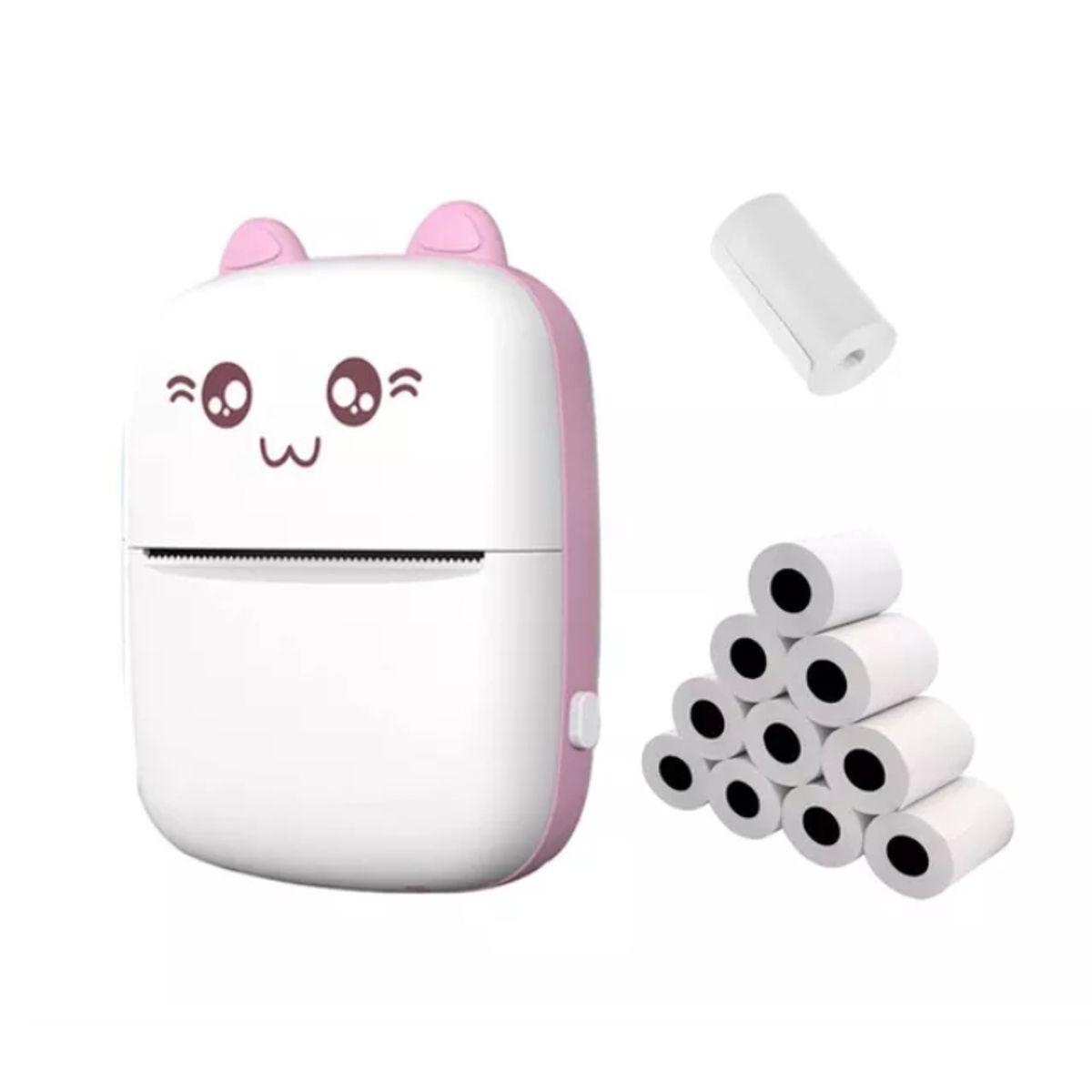 GENERICO - Mini impresora Térmica Portátil Bluetooth Gatito con Rollos