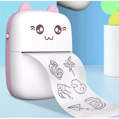Imagen 2 del producto Mini impresora Térmica Portátil Bluetooth Gatito con Rollos