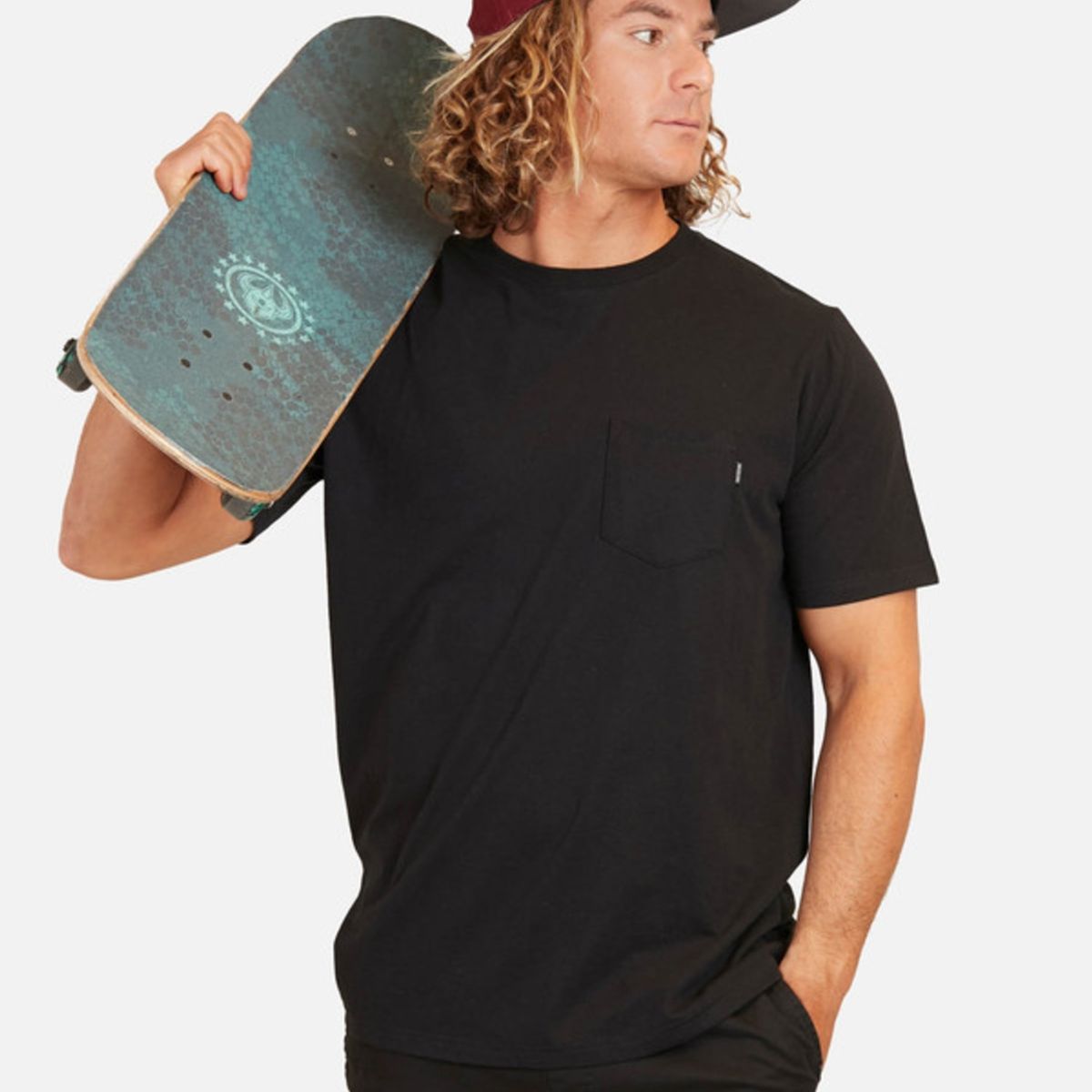 MAUI AND SONS - Polera Surf Pocket Basic Ss Tee Hombre Negro Maui And Sons