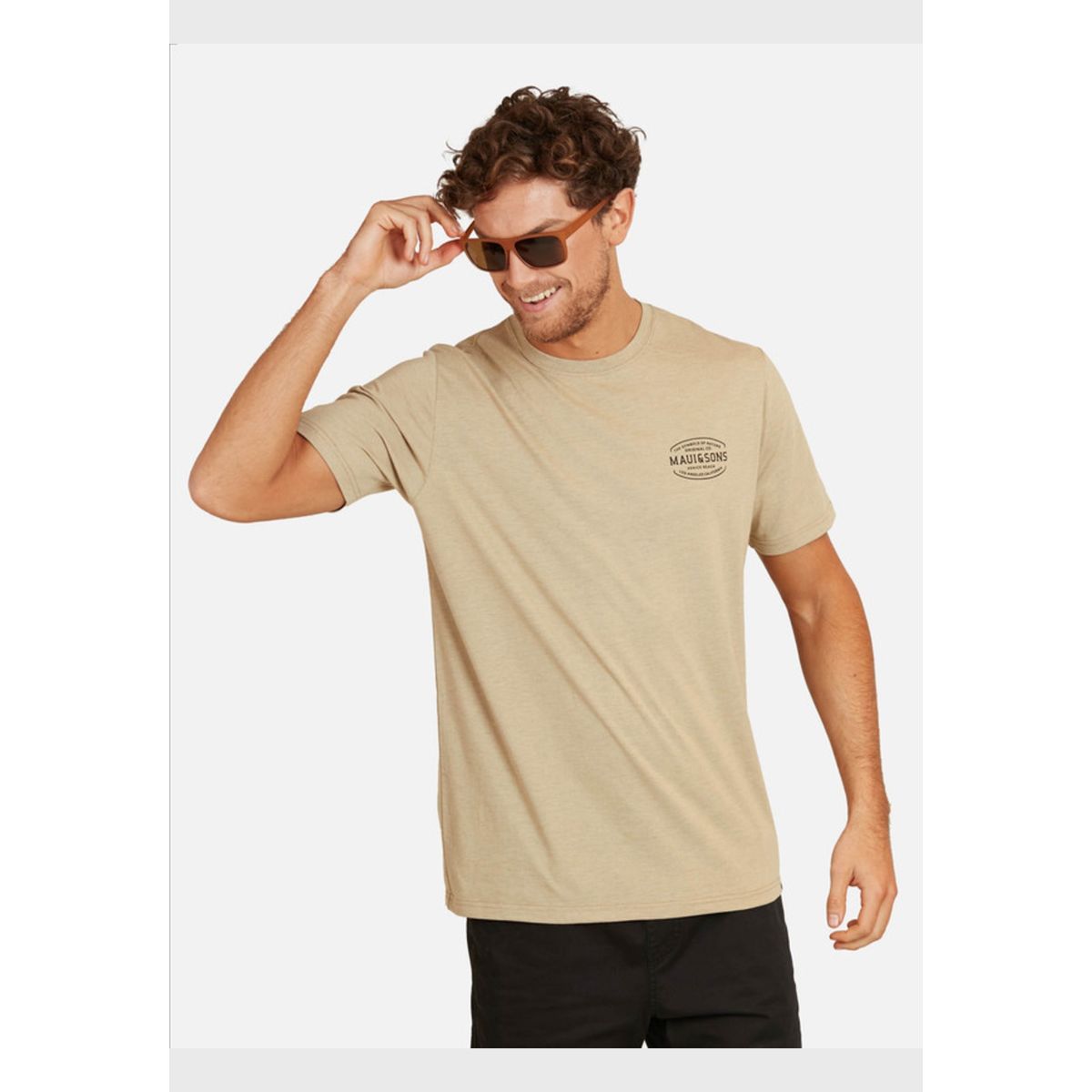 MAUI AND SONS - Polera Skull Pina B Hombre Khaki Maui And Sons