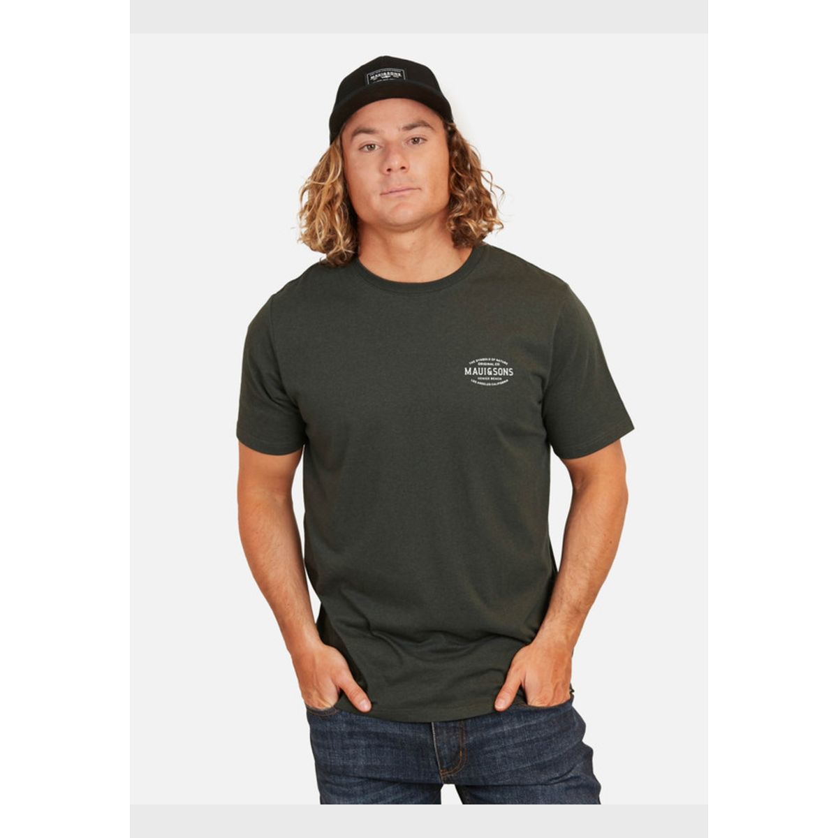 MAUI AND SONS - Polera Moli Maui Banner Hombre Verde Maui And Sons