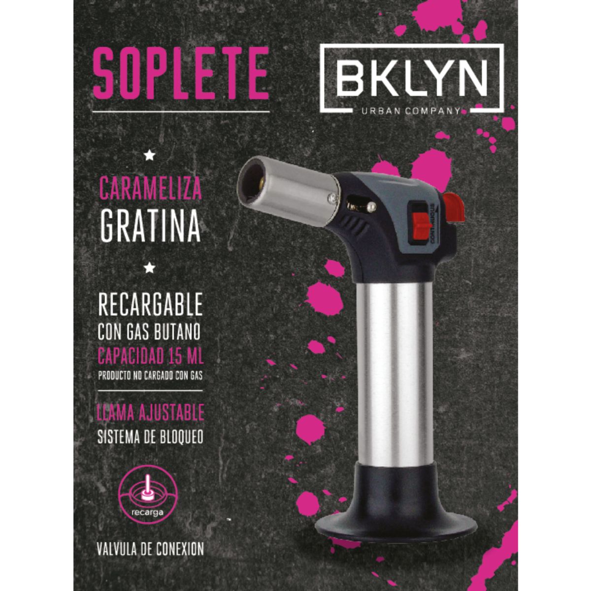 BKLYN - Soplete Profesional + Gas Butano Incluido Bklyn