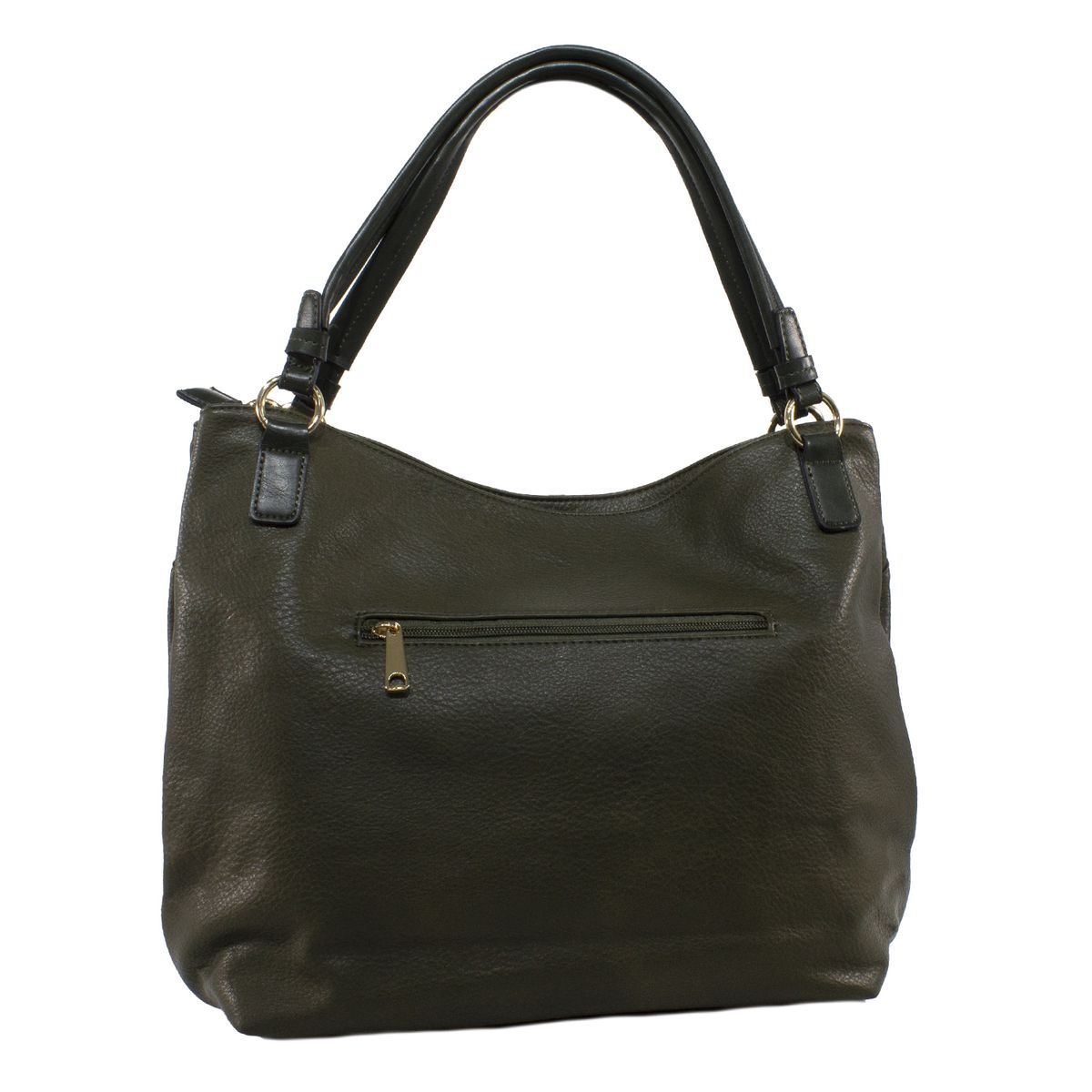 MAILEA - Cartera ecocuero clasica 2 cierres para mujer verde