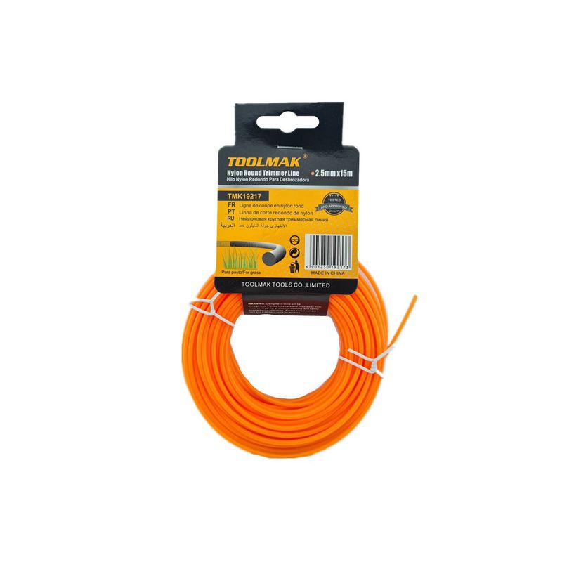 GENERICO - Hilo Nylon P/ Orilladora Para Pasto 2.5mm X 15 Mts Toolmak
