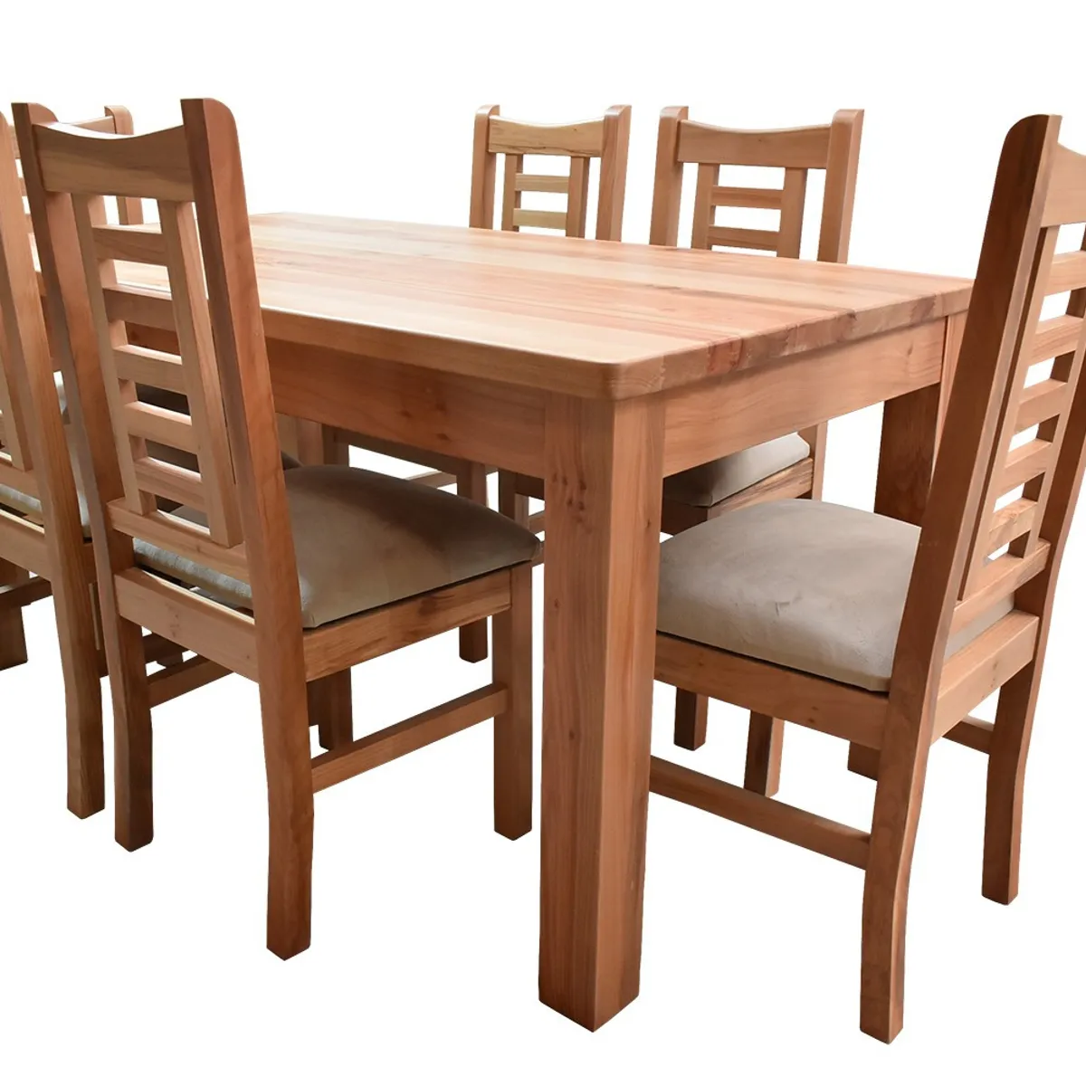 MUEBLES NATIVA - Comedor Nativo 90x160 6 Sillas Pucón Beige