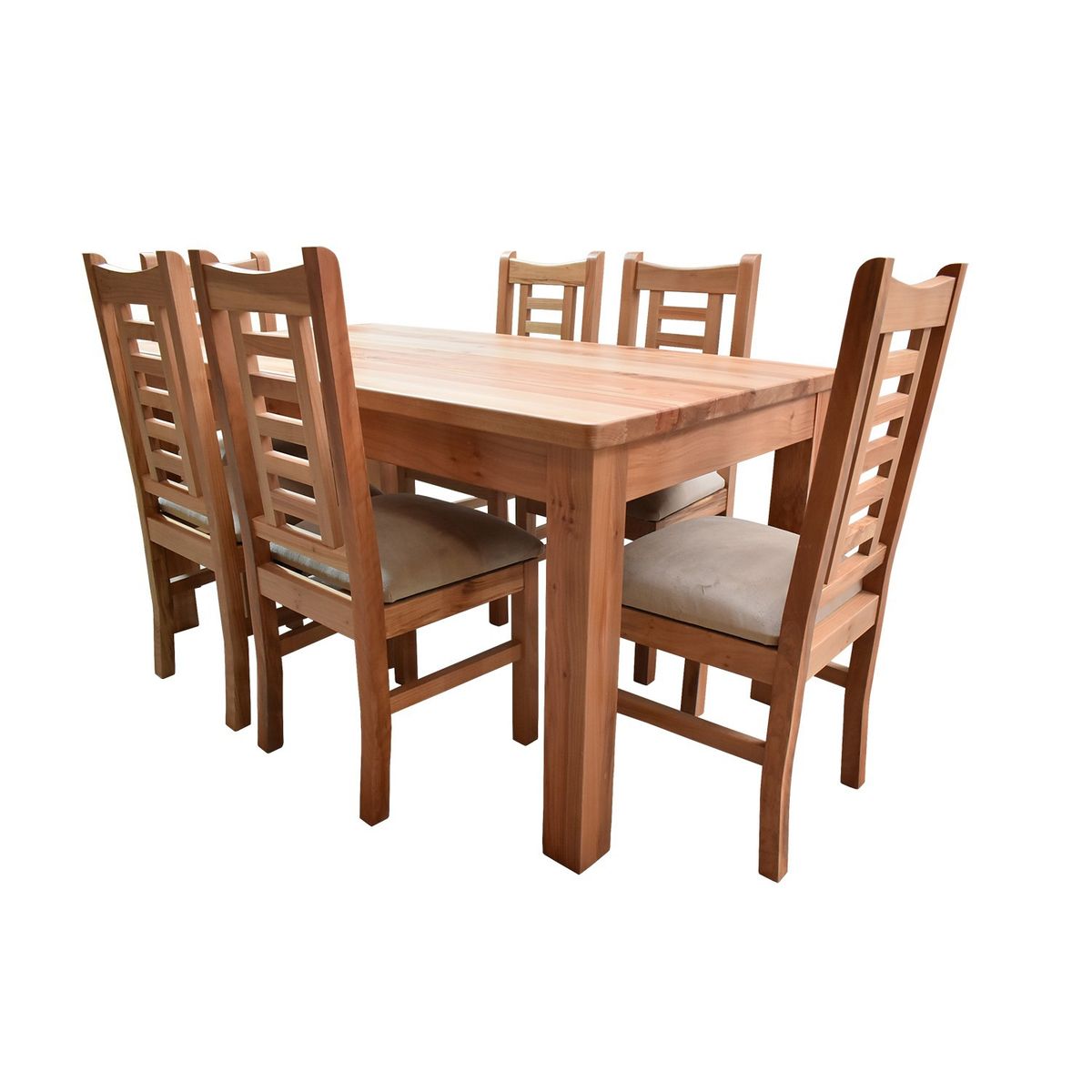 MUEBLES NATIVA - Comedor Nativo 90x160 6 Sillas Pucón Beige