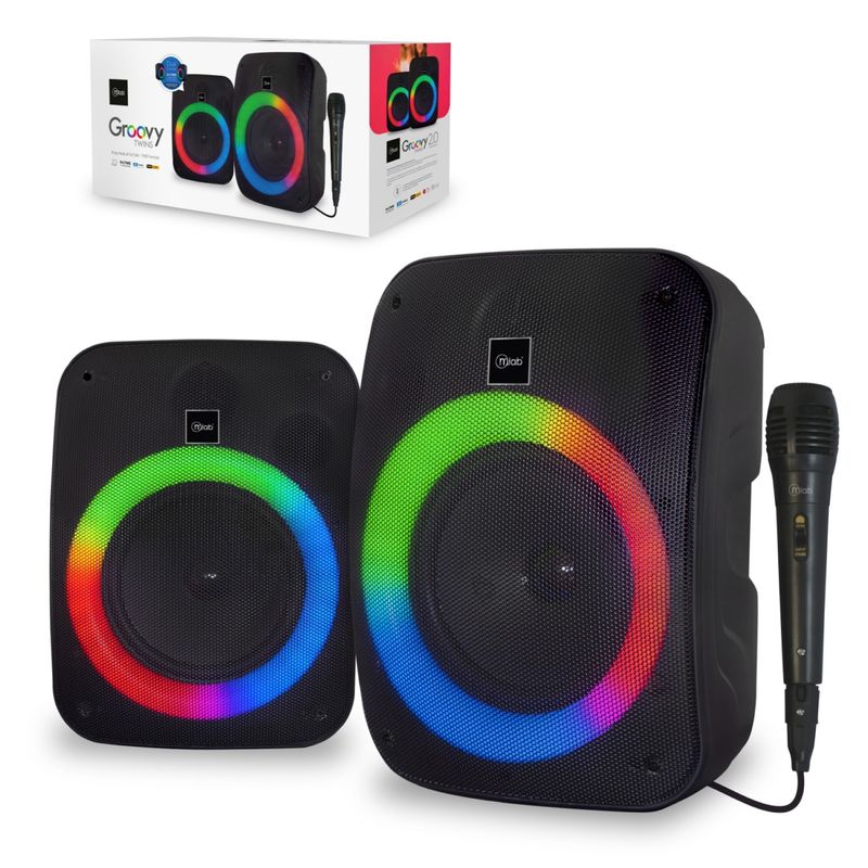 MICROLAB - Dos Parlantes Twins Con Iluminacion Led Groovy Microlab