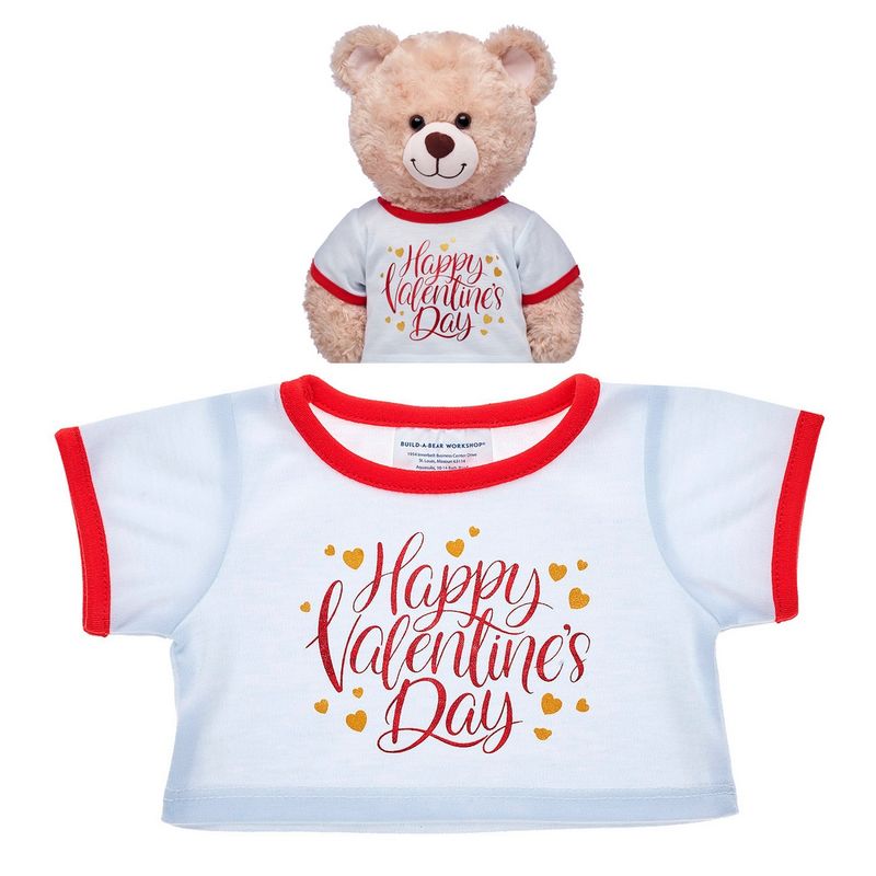 BUILD A BEAR - Polera Blanca San Valentin