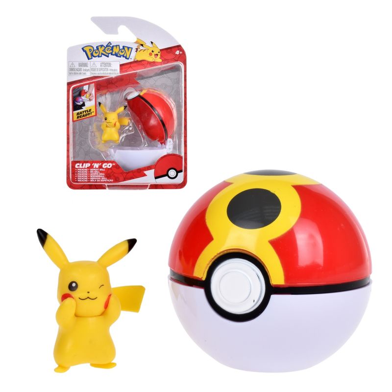 POKEMON - Pokebola Con Figura Pokemon - Pikachu #8 & Repeat Ball