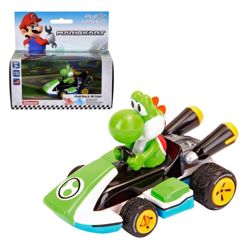 NINTENDO - Auto Pull Back Nintendo Mario Kart 8 Escala 1:43 - Yoshi