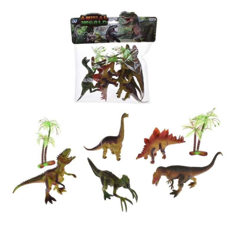 ANSALDO - Set 5 Dinosaurios Y Accesorios En Bolsa