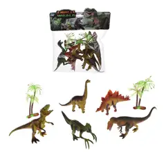 ANSALDO - Set 5 Dinosaurios Y Accesorios En Bolsa