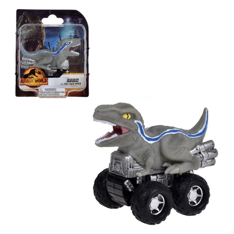 JURASSIC WORLD - Dinosaurio Vehiculo Pullback Jurassic World Dominion - Blue