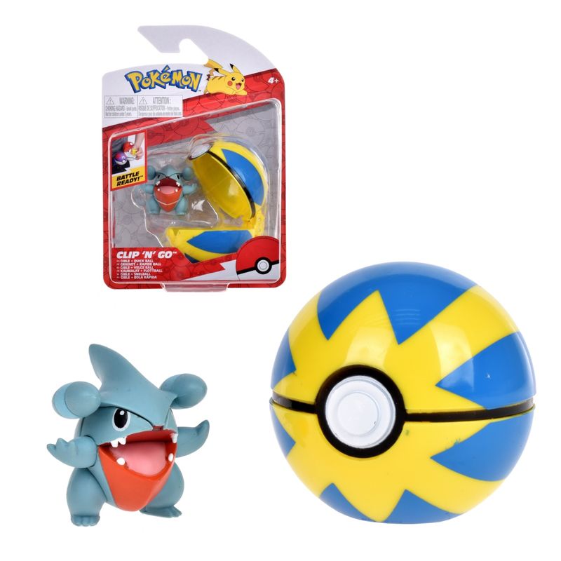 POKEMON - Pokebola Con Figura Pokemon - Gible & Quick Ball