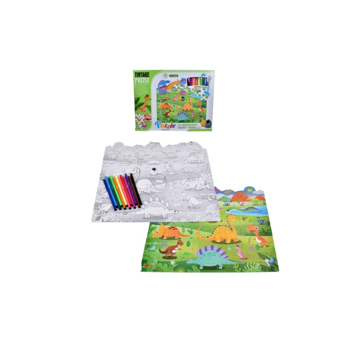 ANSALDO - Puzzle 2 En 1 De 56 Piezas Dinosaurios