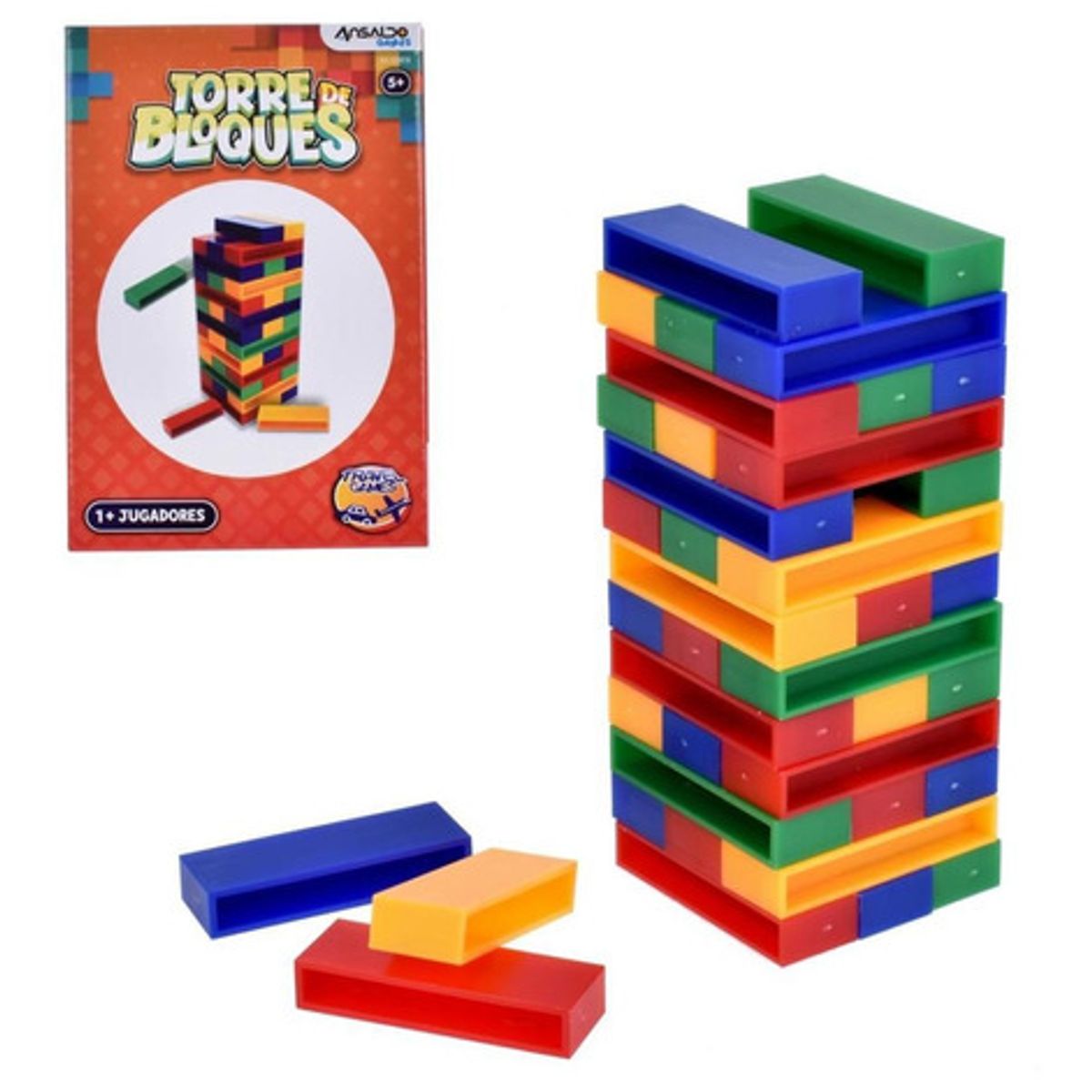 ANSALDO GAMES - Juego de mesa mini Torre de Bloques
