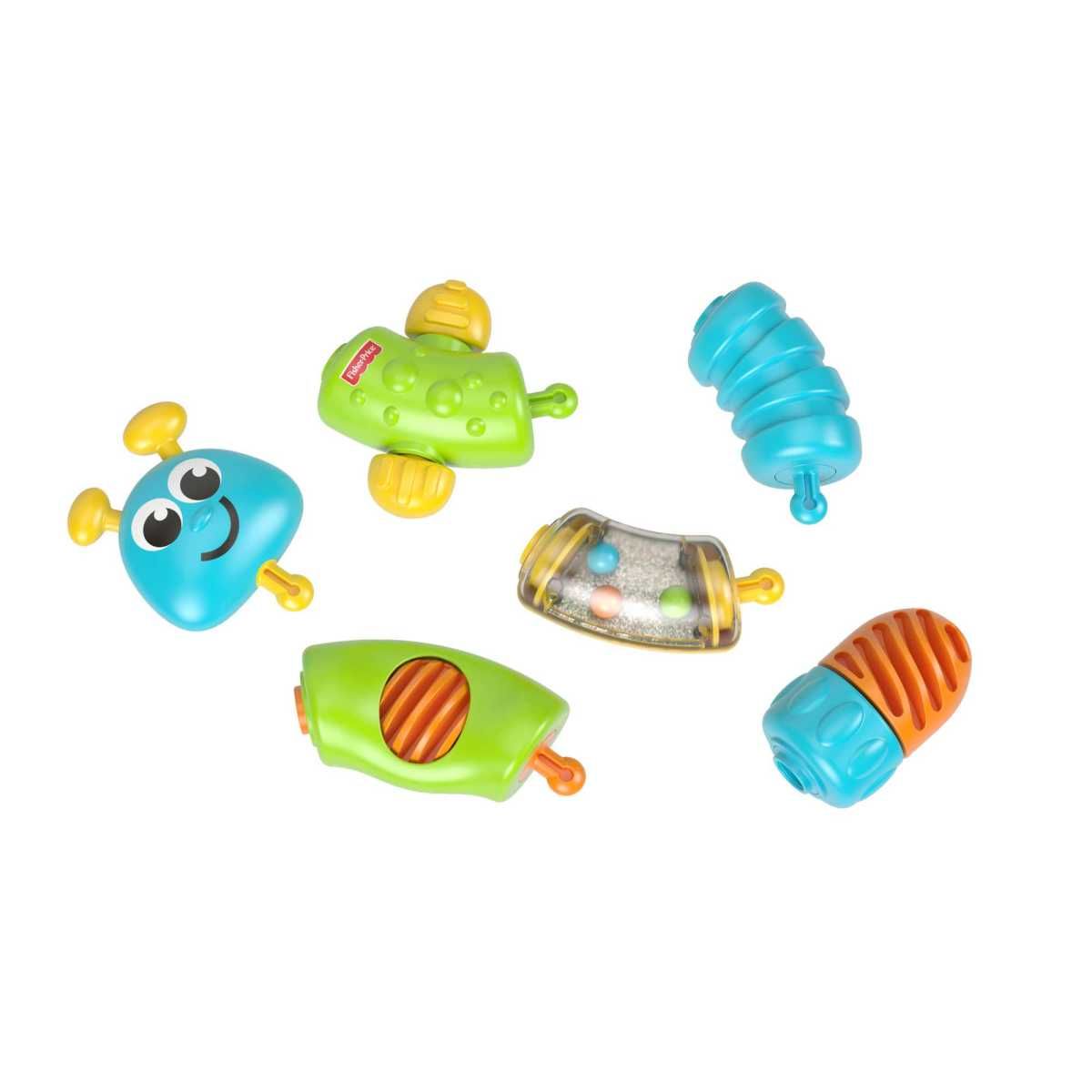 ANSALDO - Juguete didáctico Fisher Price oruga 6 piezas colores