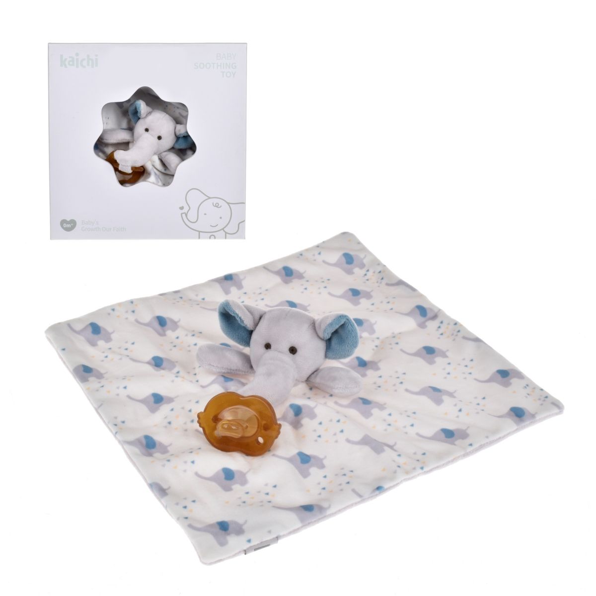 ANSALDO - Set Regalo Recién Nacido Tuto Elefante Plush Con Chupete