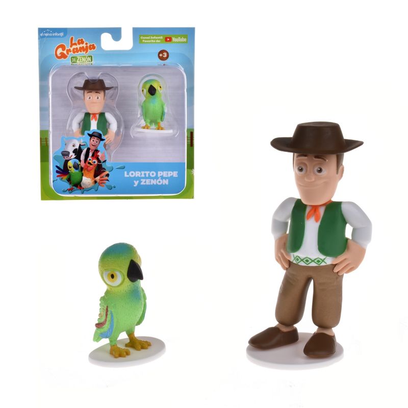 LA GRANJA DE ZENON - Pack 2 Figuras La Granja De Zenon - Lorito Pepe Y Zenon