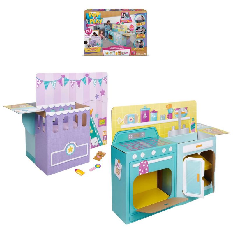 ANSALDO - Juego 2 En 1 Cocina Y Pieza Bebe Para Interior Plegable