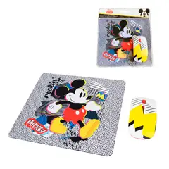 MICKEY MOUSE - Kit Mouse Inalambrico Y Mouse Pad Mickey