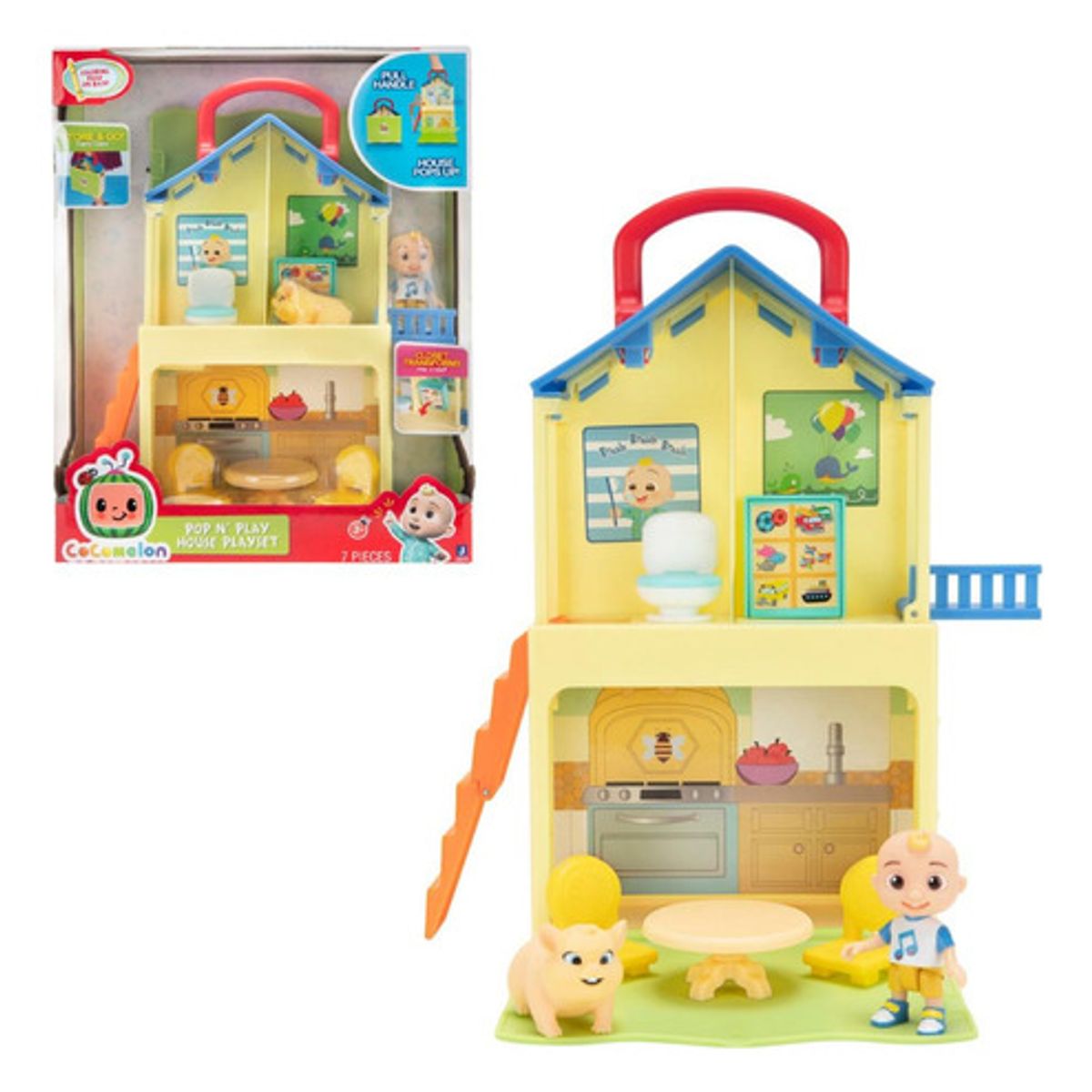 ANSALDO - Playset muñecas Cocomelon casa de JJ y Jelly Bean