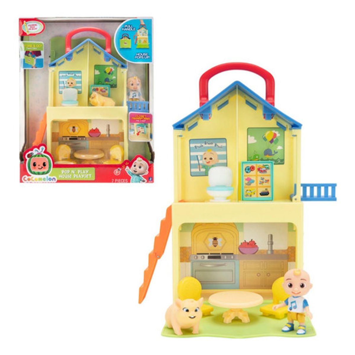 ANSALDO - Playset muñecas Cocomelon casa de JJ y Jelly Bean