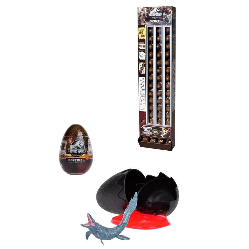 JURASSIC WORLD - Huevo Con Dinosaurio, Slime, Moneda Y Guia Jurassic World