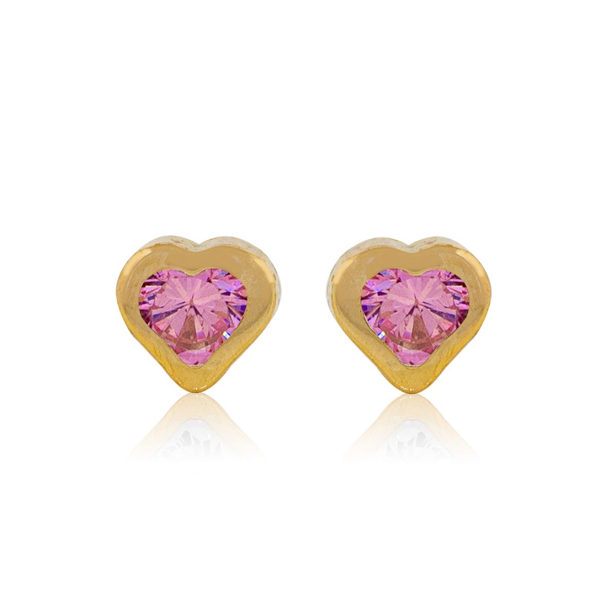 JB JOYAS BARON - Aros de Oro 18kt Corazón de Rosa Francia