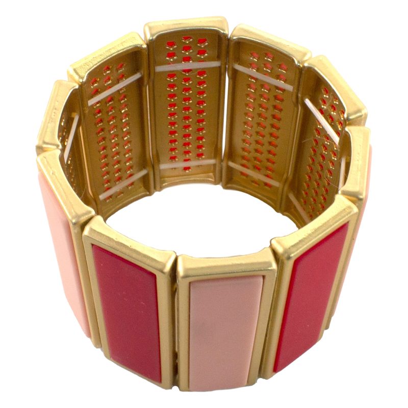 MAILEA - Pulsera placas rectangulares mujer metálico