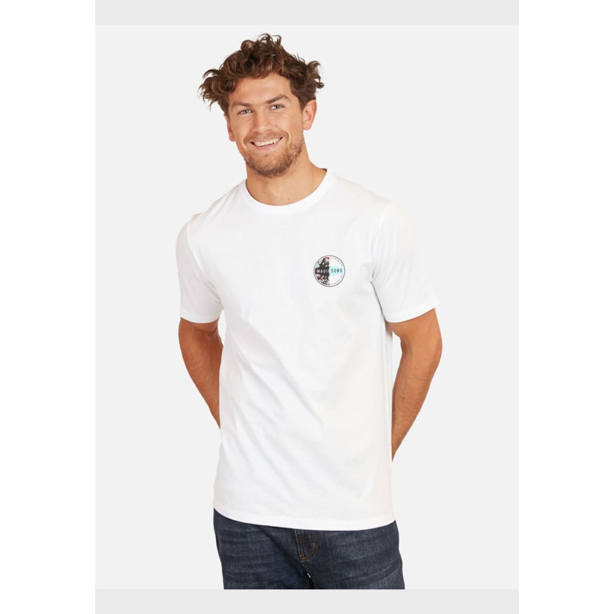 MAUI AND SONS - Polera Huntington Beach Tees Organic Hombre Blanco Maui And Sons