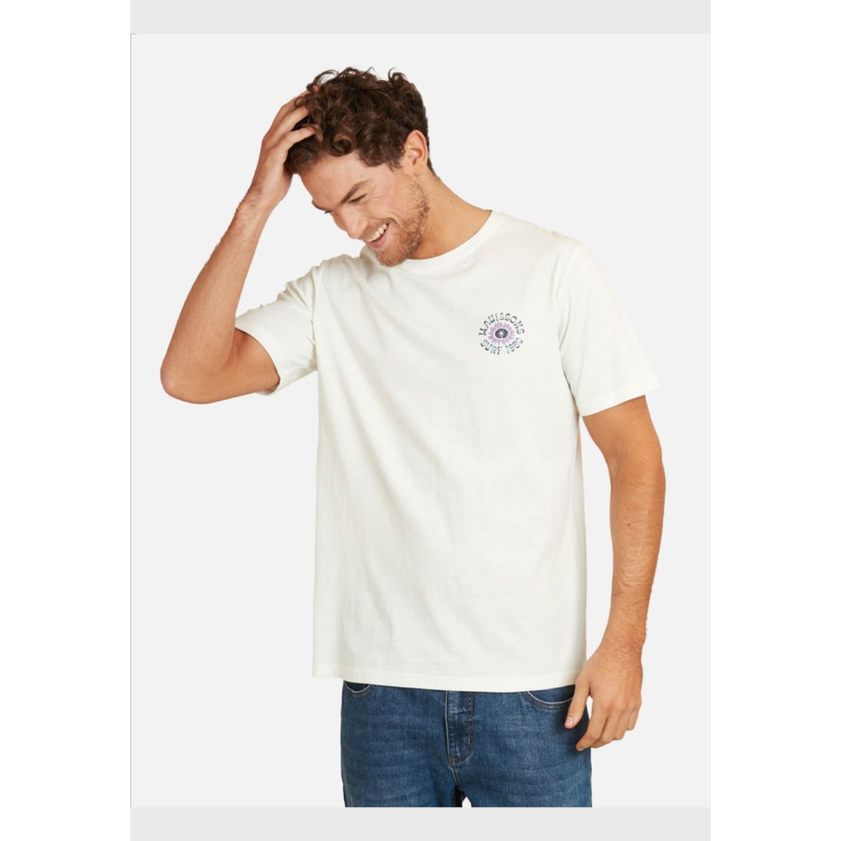 MAUI AND SONS - Polera Surf 1980 Surf Tees Organic Hombre Beige Maui And Sons