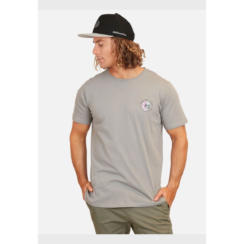 MAUI AND SONS - Polera Maui Kalaka Flowers Tees Organic Hombre Gris Maui And Sons