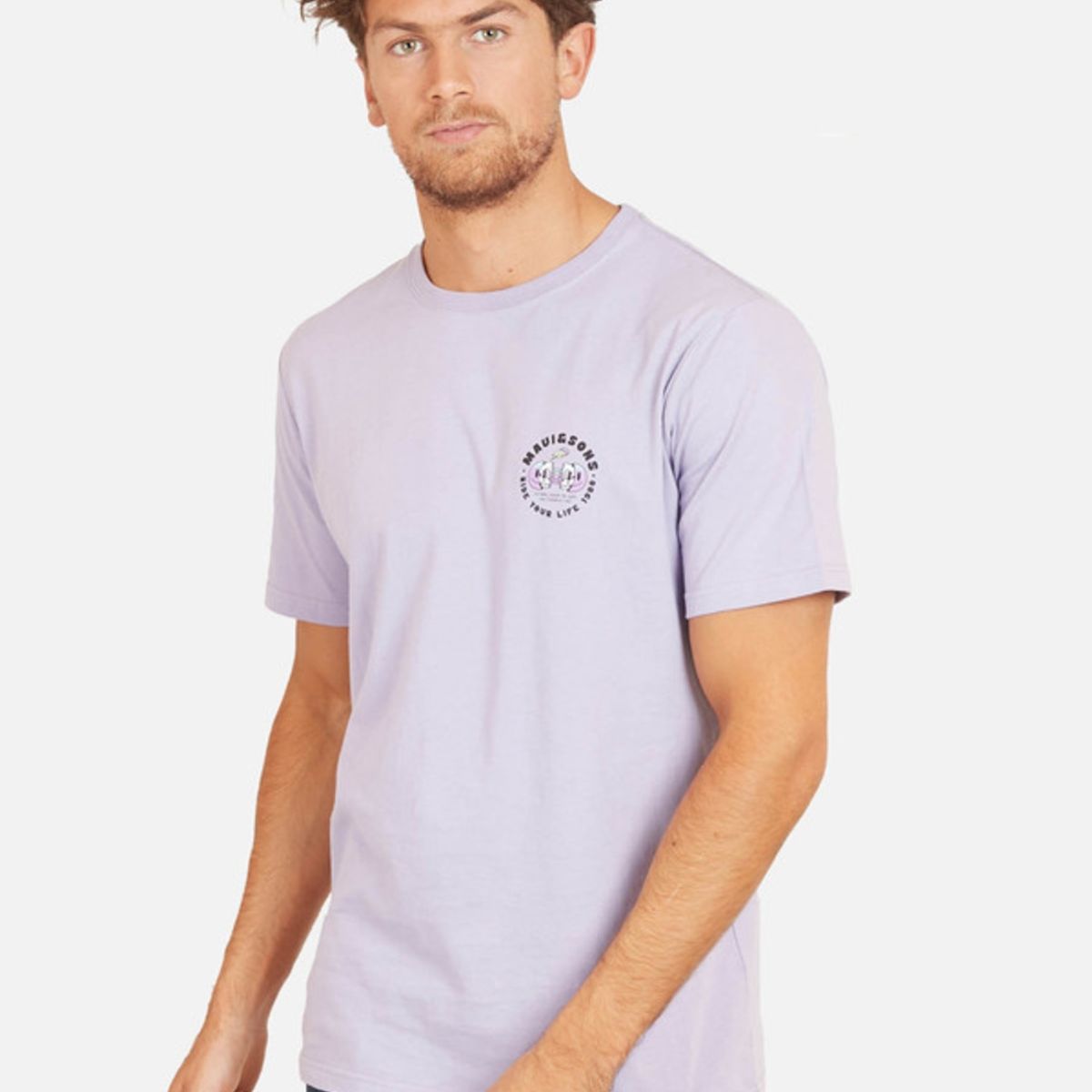 MAUI AND SONS - Polera Maui Desing Pizza Tees Organic Hombre Morado Maui And Sons