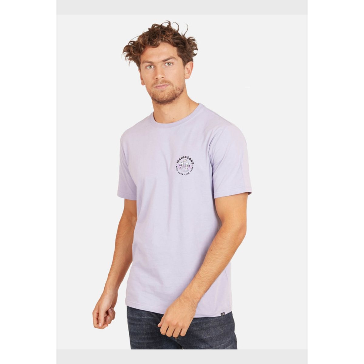 MAUI AND SONS - Polera Maui Desing Pizza Tees Organic Hombre Morado Maui And Sons