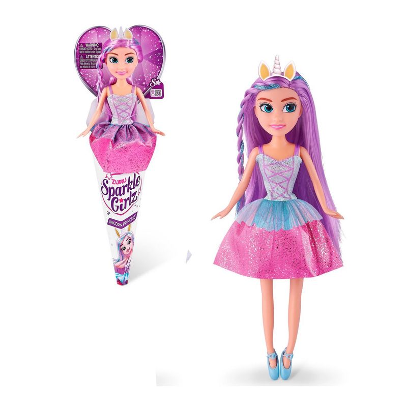 SPARKLE GIRLZ - Muñeca Princesa Unicornio En Cono Sparkle Girls Zuru - Lila