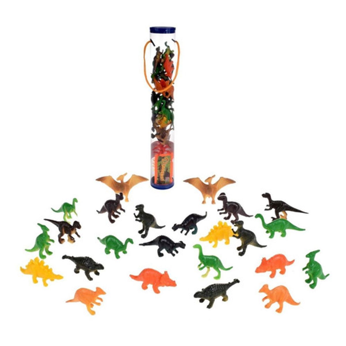 ANSALDO - Figuras de dinosaurios ANSALDO set con accesorios en tubo