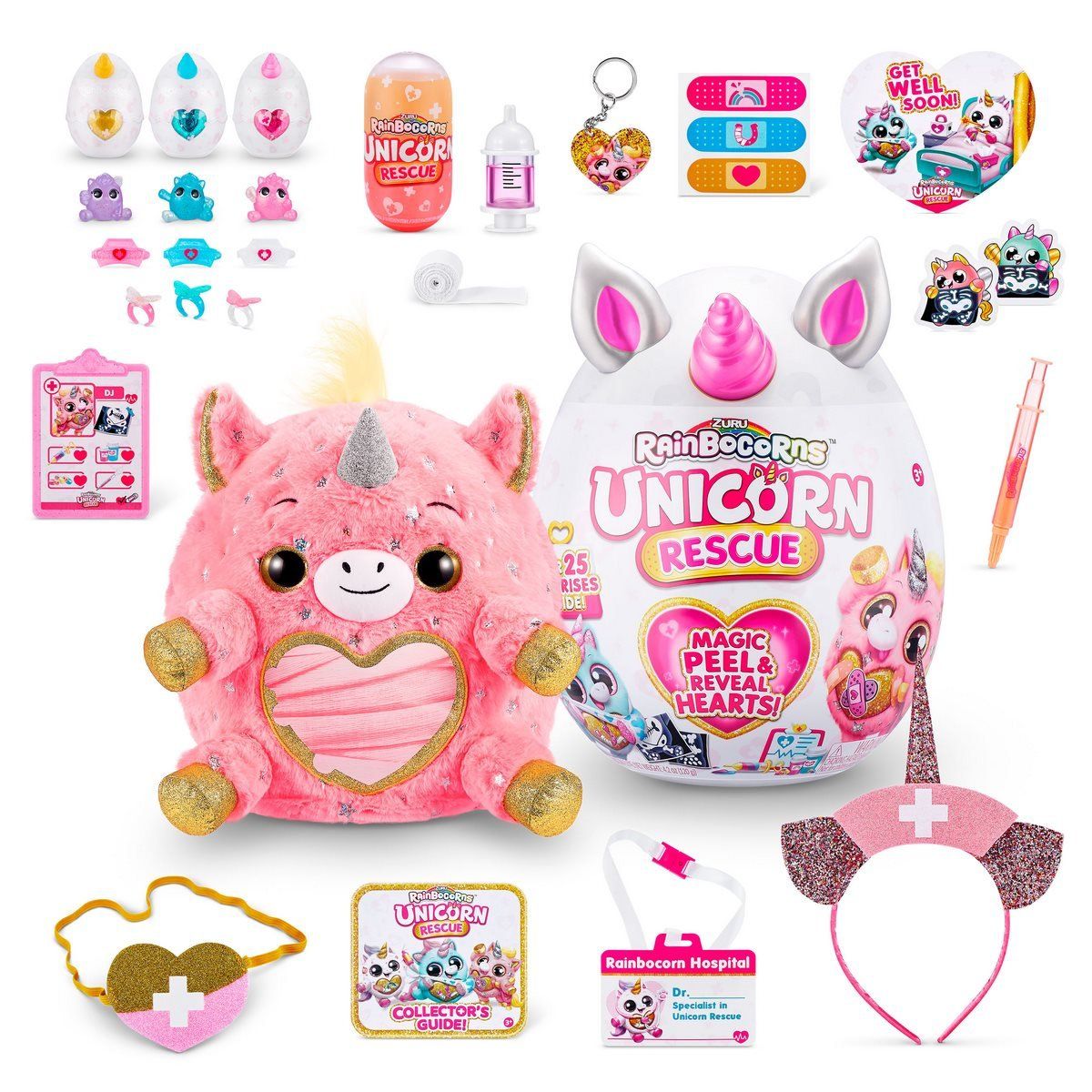 ANSALDO - Peluche RAINBOCORNS colección Unicorn Rescue Surprise Rosado